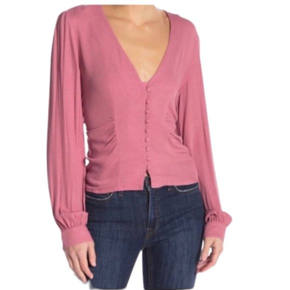 Free People Maise Long Sleeve Blouse Top - Picture 1 of 8